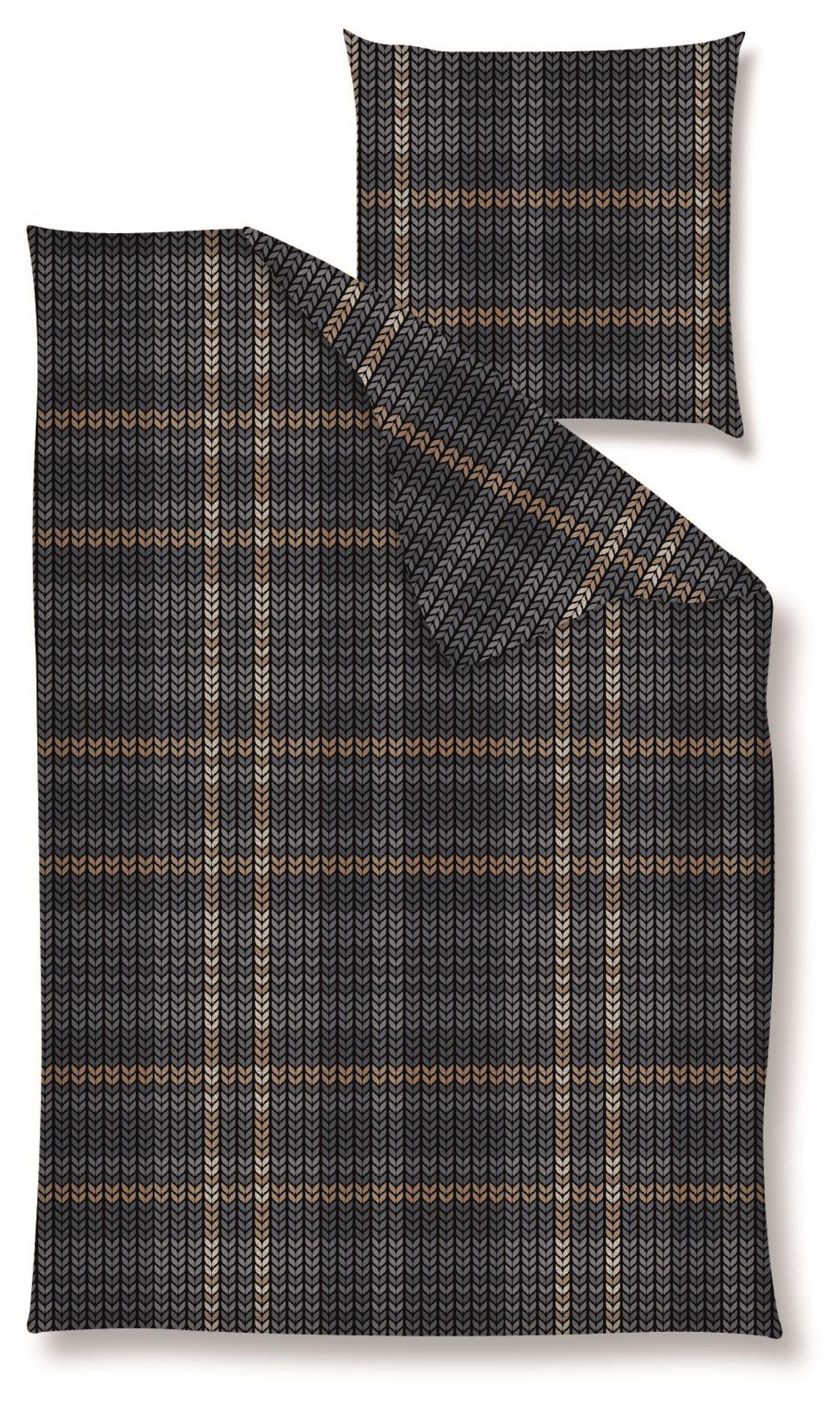 Nanette Lepore Nanette Renforcé Bettwäsche - Strickmuster, grau, braun 135 x 200 cm Strickmuster, grau,braun,weiß 10656