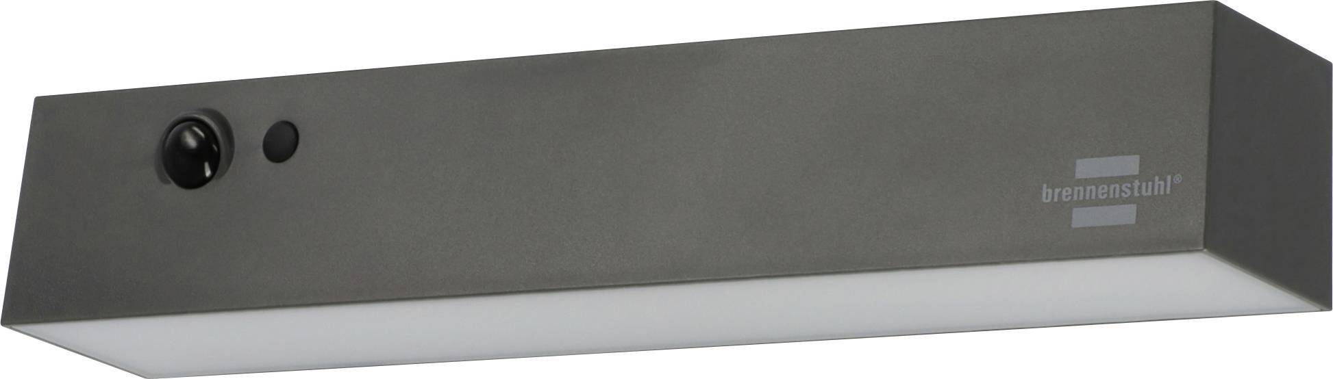 Brennenstuhl Solar LED Strahler SOL 1000 Cubus / LED Wandleuchte für außen mit Bewegungsmelder (Solarlampe IP54, 1000lm, Milchglas, 4 verschiedene Licht Modi, Dämmerungssensor, inkl. Akku) 1173740001
