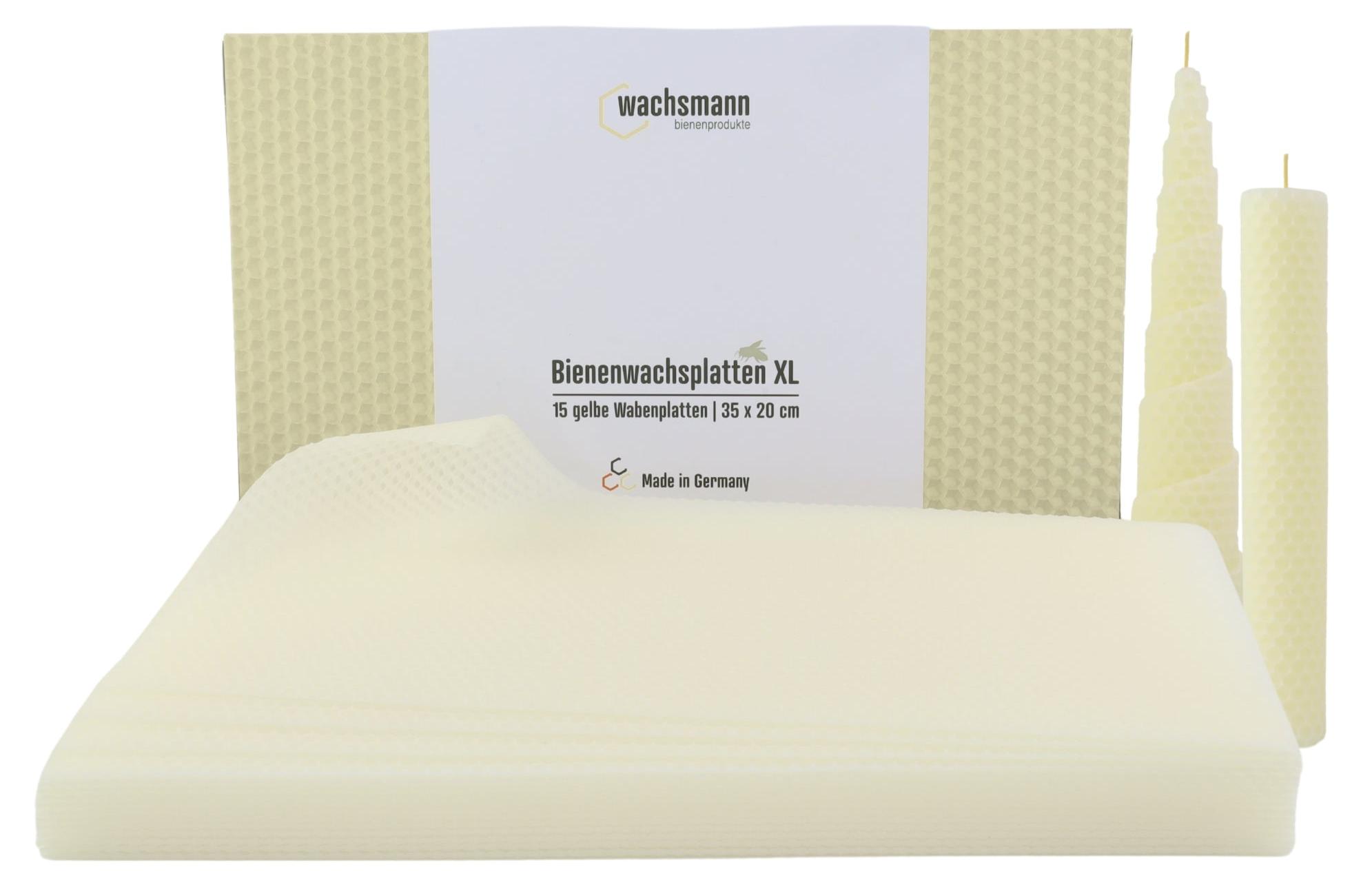 Wachsmann Bienenprodukte XL Bienenwachsplatten, 15 Stück, 35 x 20 cm, aus Deutschland 21.01.171