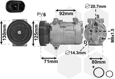 Kompresor, klimatizácia *** IR PLUS *** od VAN Wezel 2-pólový s príslušenstvom (4300K441) Kompresor klimatizácie kompresor klimatizácie, kompresor klimatizácie, kompresor chladiva