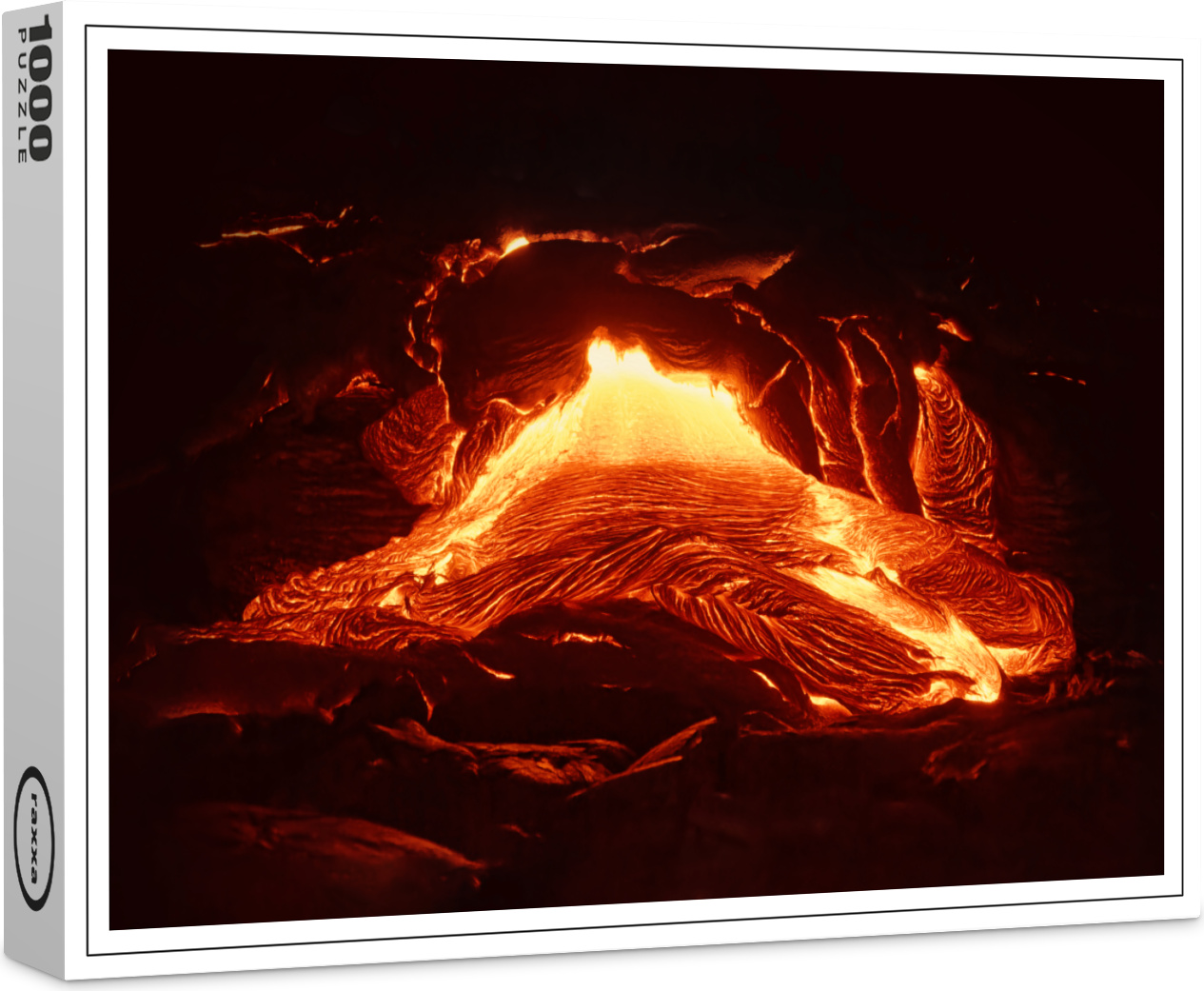 raxxa Premium-Puzzle "Details eines aktiven Lavastroms - heißes Magma tritt aus einer Erdspalte aus", 1000 Teile 1-14270-3233-218