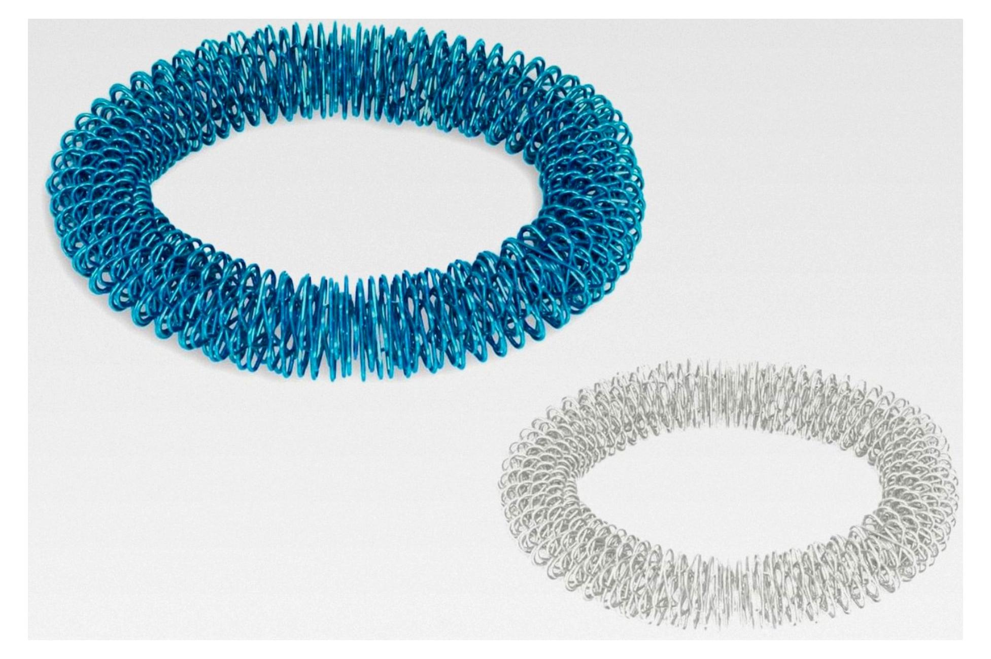 Markenlos ArthroRoller TS Schulter- und Fußmassageringe 2er-Set Silber/Blau