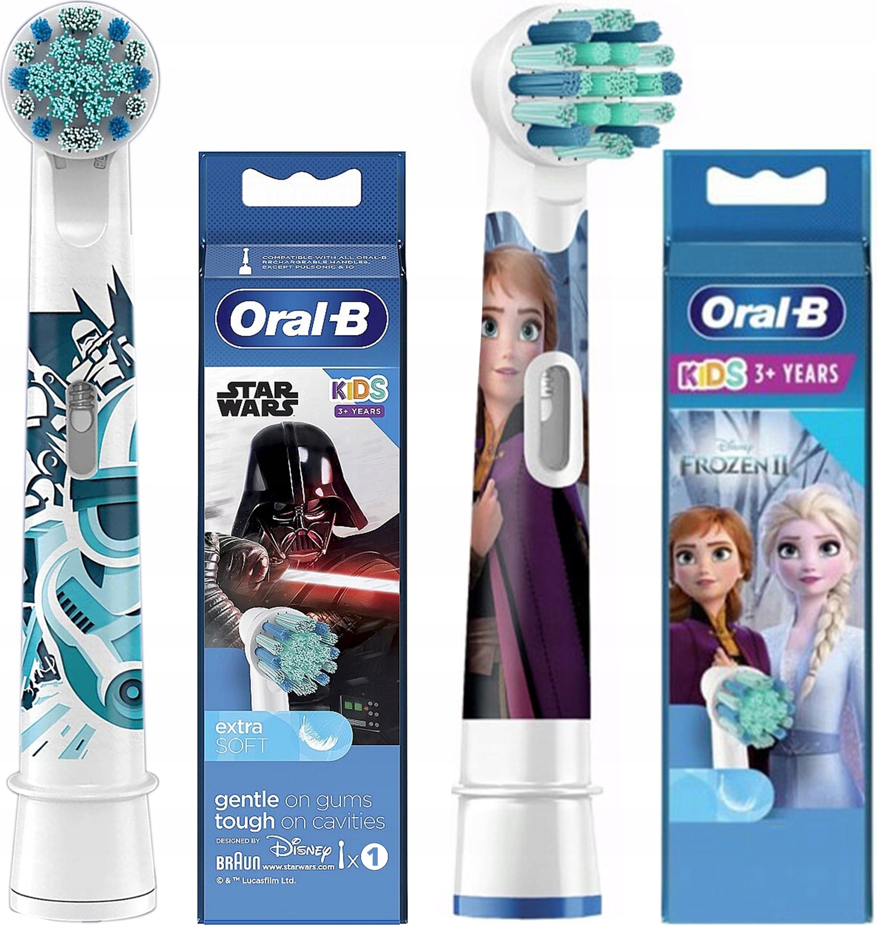 2X Oral-B Kids Disney Star Wars Frozen Tip