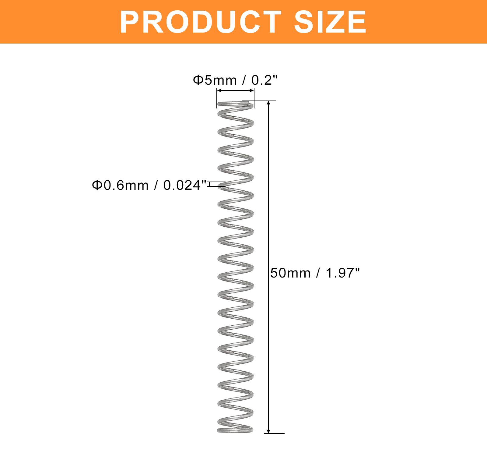 F FIERCE CYCLE 5 St¹ck Druckfeder, 0.6 x 5 x 50 mm Druckfedern Feder Federn Zugfeder Zugfedern Spring Spiralfeder Spiralfedern Sprungfeder Stahlfeder 304 Edelstahl, Silber a24050800ux1941