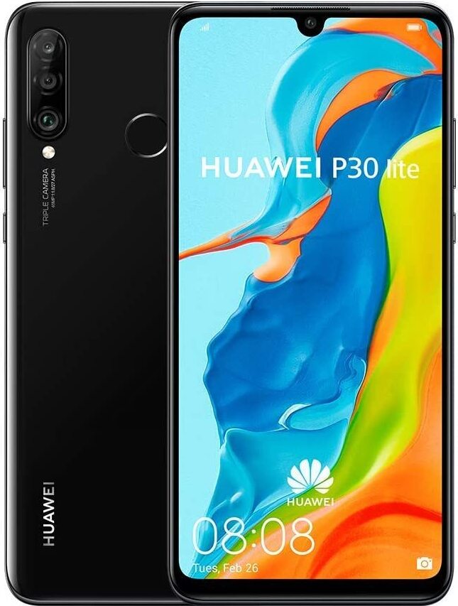 Huawei P30 Lite, 15,6 cm (6.15"), 4 GB, 128 GB, 24 MP, Android 9.0, Čierna