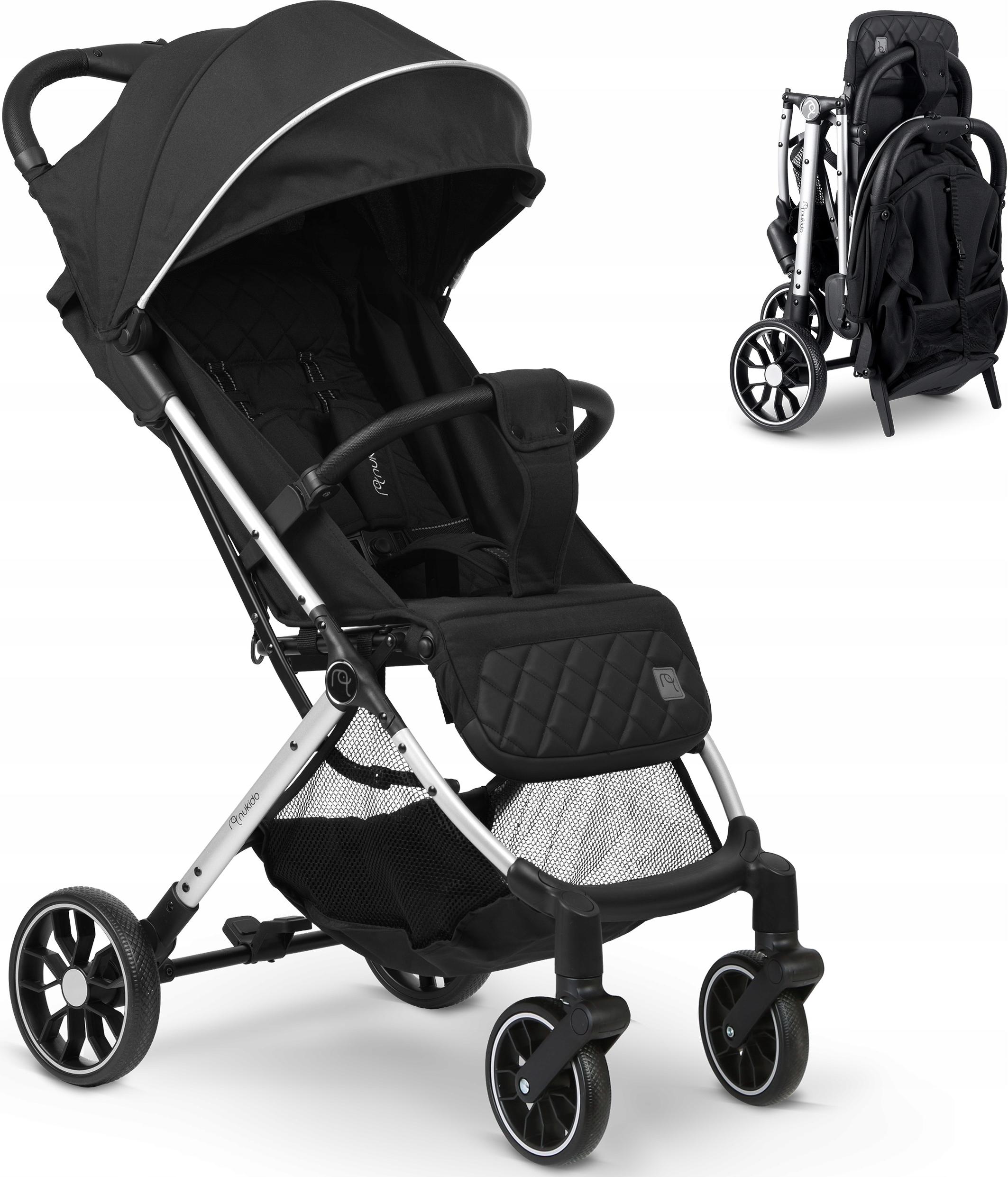 Kinderwagen Nukido Paseo 2 Sekunden Faltbar, 360° Räder Und Grosse Hinterräder