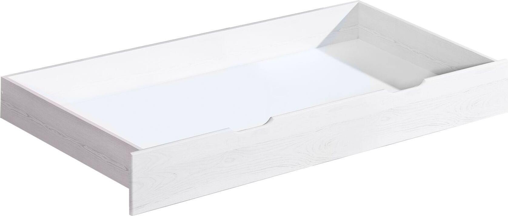 Steiner Shopping Schublade für Bett Gurami, Farbe: Weiß, massiv - 20 x 75 x 150 cm (H x B x L)