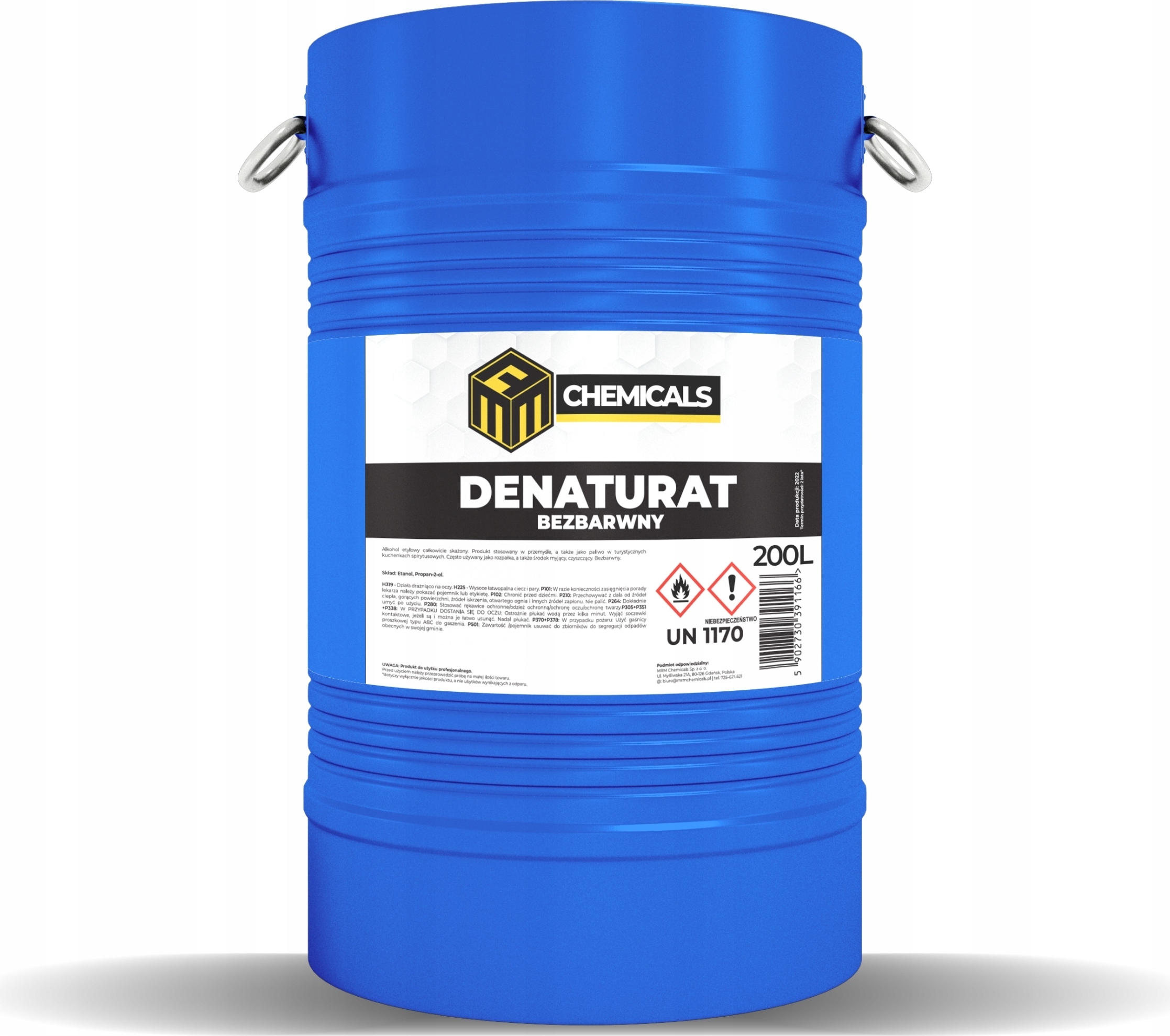MRM-Chemicals MRM Chemicals Denaturierter farbloser Ethylalkohol 200L Entfetter Anzündholz