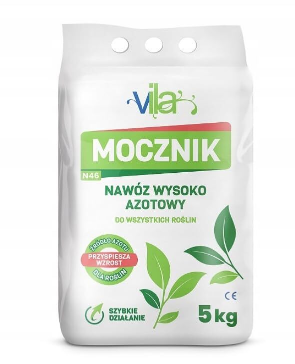VILA Harnstoffdünger N46% - Universaldünger für Obstbäume, Rasen und Nutzpflanzen, spritzfähig als Blattdüngung, 25kg (5 x 5kg), ideal für Frühjahr Rasendüngung und Apfelschorf Bekämpfung