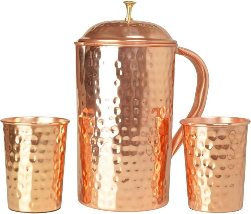 Orient Watch Set aus gehämmertem Kupferkrug 1500 ml + 2 Tassen 250 ml Orient