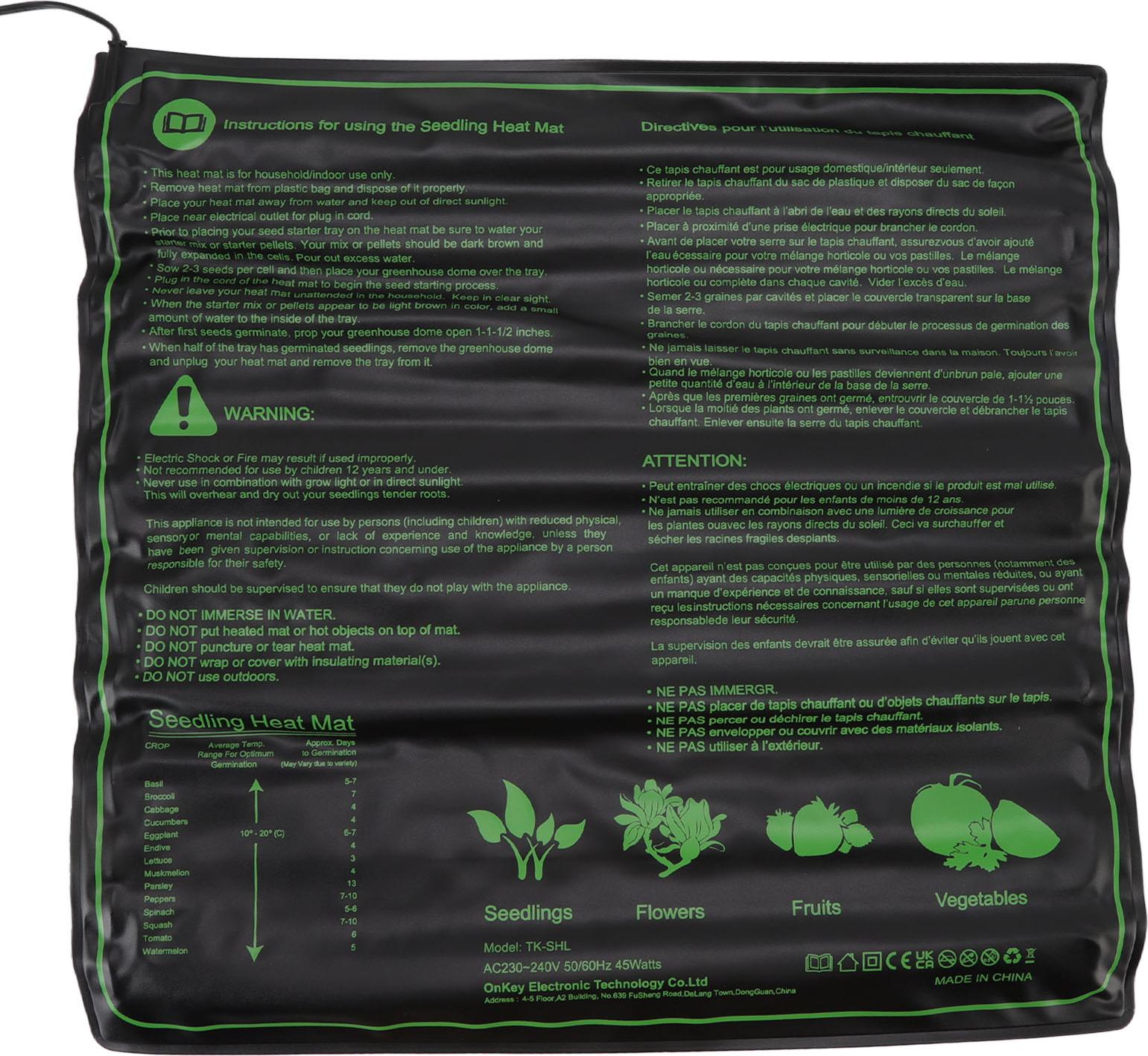 Cocosity Sämling Heizmatte Wasserdicht Warm Sicher Effizient Pflanzensamen Heizkissen für Indoor-Pflanzen Keimung EU Stecker 220?240V