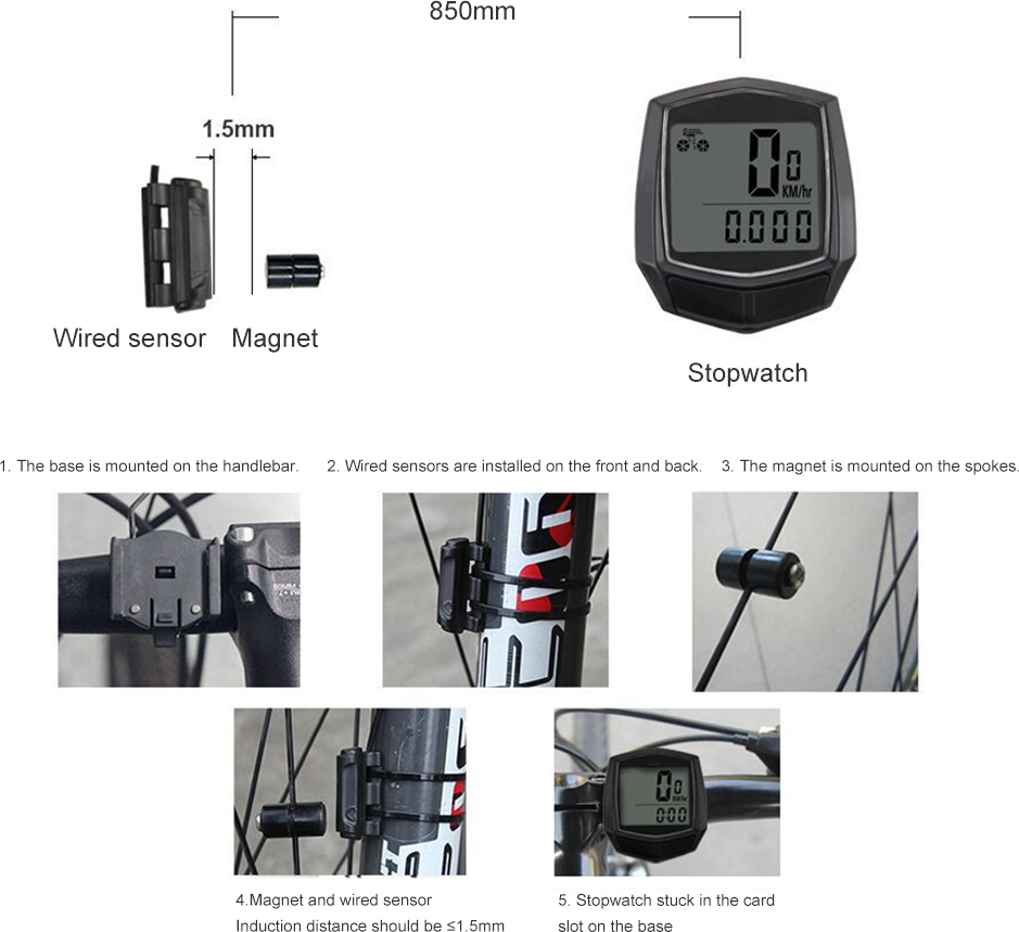 Cocosity Kabelgebundener Tachometer Kilometerzähler