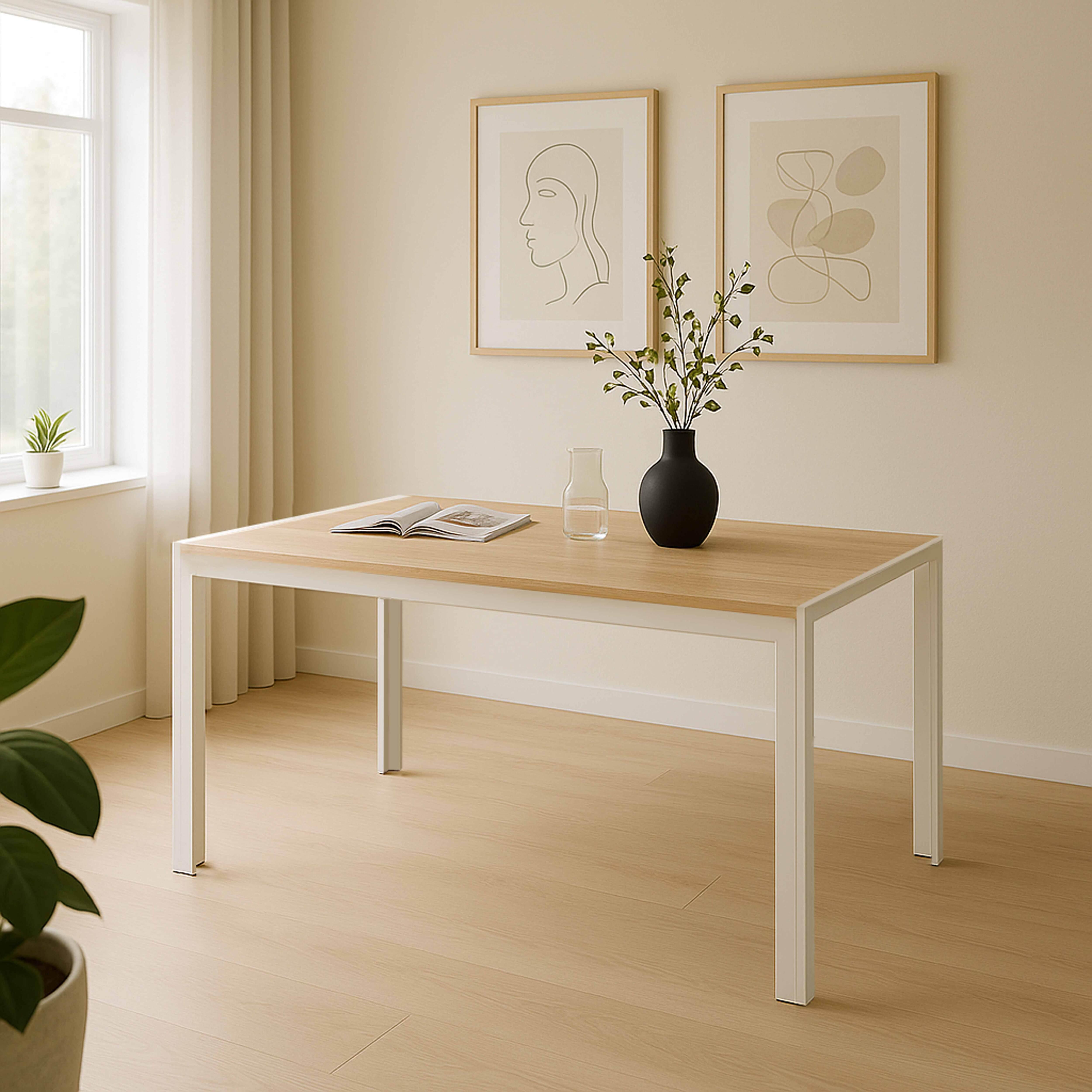 Rechteckiger Esstisch aus weißem MDF - Oviala Lipa 113361