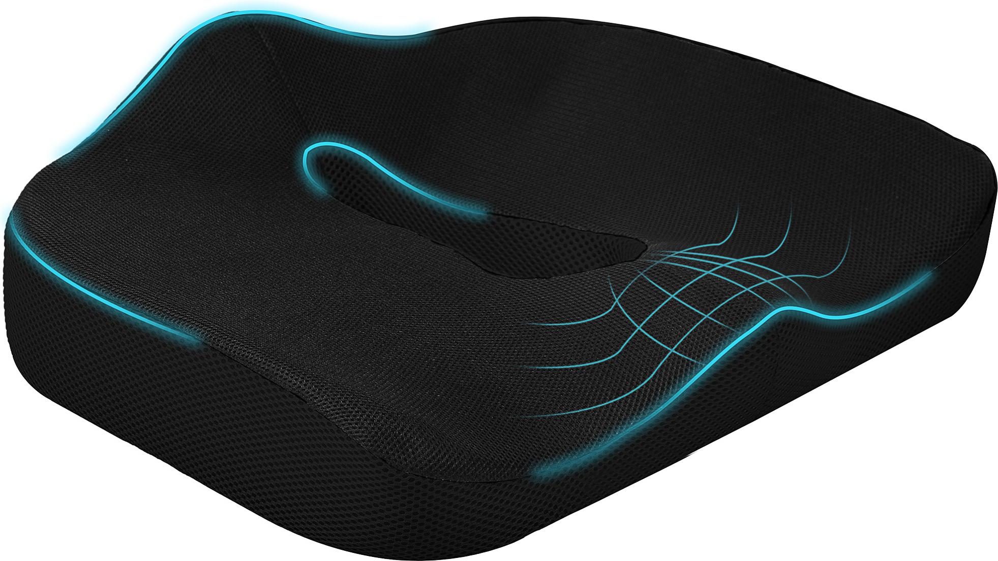 Fortuna Lai Gmbh Fortuna Lai Orthopädisches Sitzkissen Ergonomisches Sitzkissen für Bürostuhl, Auto & Co., Steißbeinkissen aus Memory Schaum für Steißbein, Ischias, Hämorrhoiden Rückenschmerzlinderung, Schwarz
