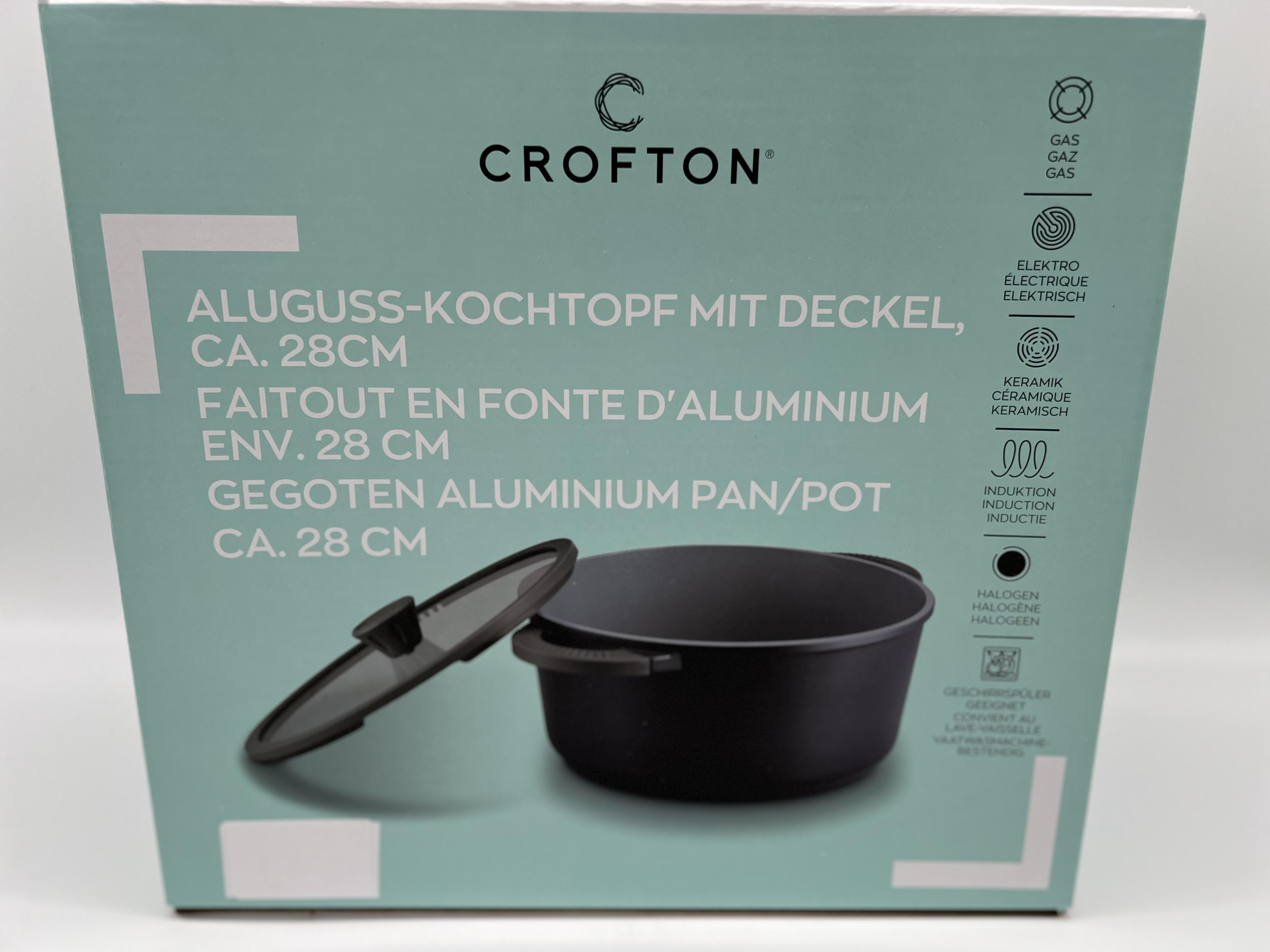 Crofton Aluguss Topf + Deckel Induktion 28 cm 6,8 Liter