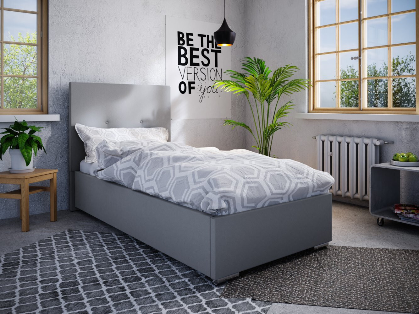 Einzelbett 80x200 FLEK 2 - grau