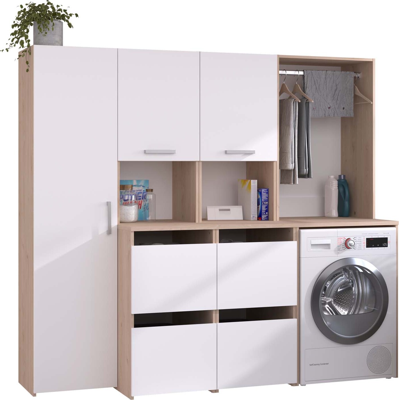 Hauswirtschaftsraum Laundry - Weiß / Eiche