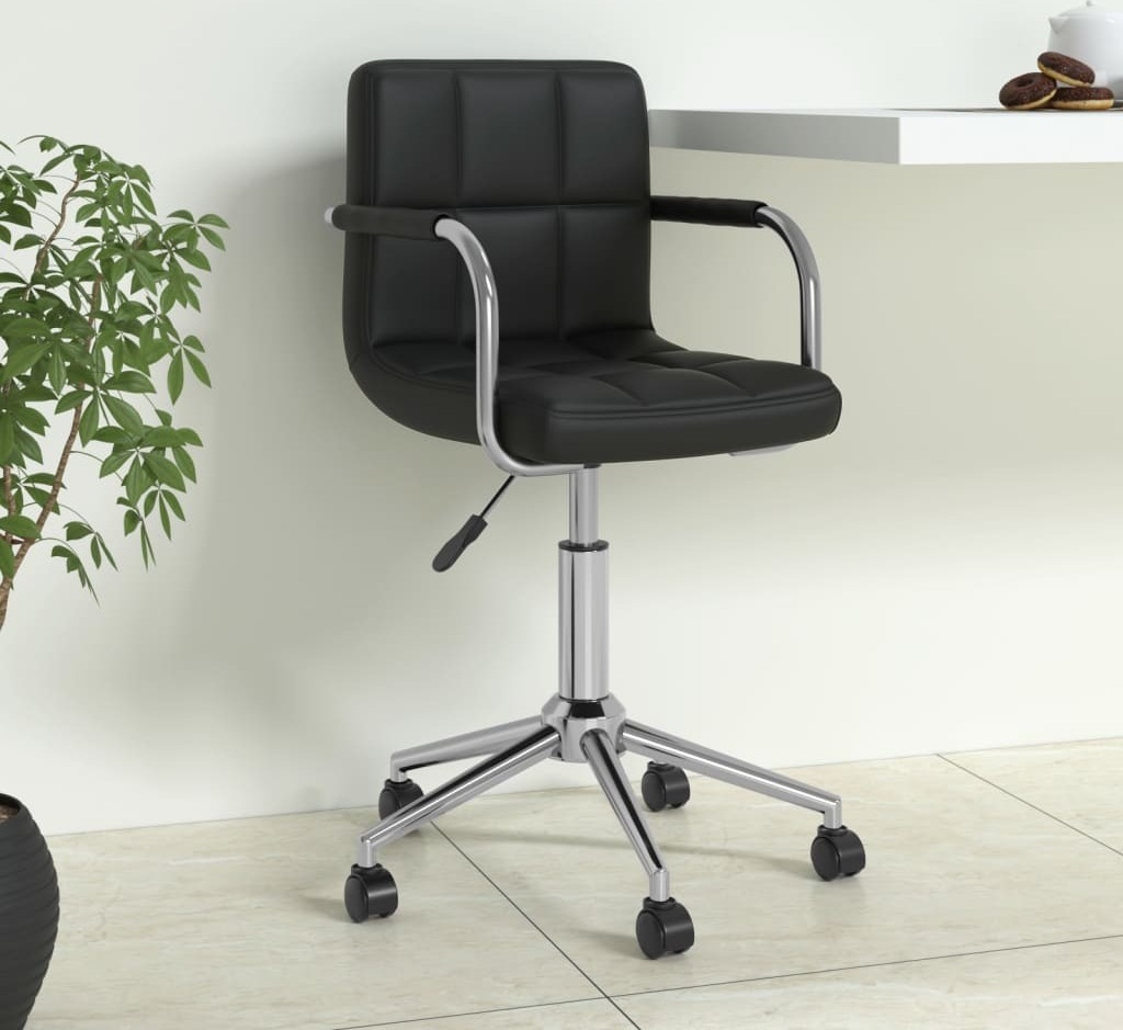 vidaXL Kancelárska stolička otočná čierna Imitácia kože - Kancelárska stolička - Kancelárske stoličky - Stoličky