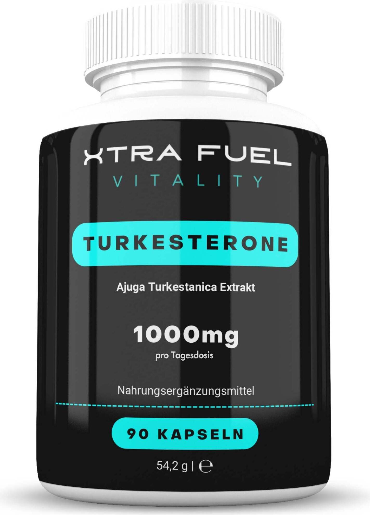 XTRA FUEL Turkesterone Kapseln - 1000mg Ajuga Turkestanica - Beliebt im Bodybuilding – 1x Dose (90x Kapseln Turkesteron)