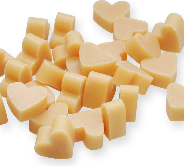 Florex Schafmilchseife Mini-Herzen – 50 Stück Grapefruit, Im Organzasäckchen, Gastgeschenk