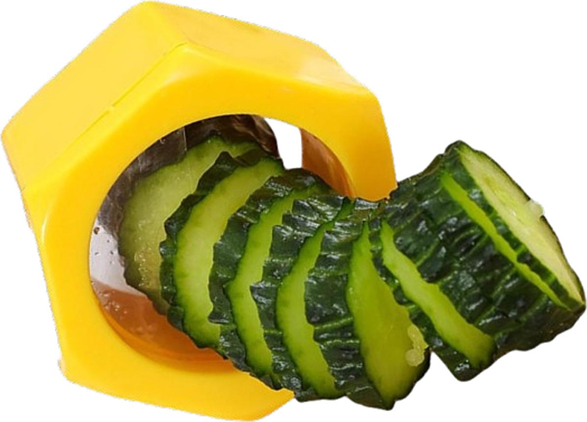 BAYLI Gurkenreibe Spiralschneider manuell – Gemüseschneider für Gurken, Zucchini & Co. – Gurkenschneider, Gemüseschneider, Gelb – für dekorative Spiralen Gurken-Spiralschneider – Kreative Spiralen im Handumdrehen
