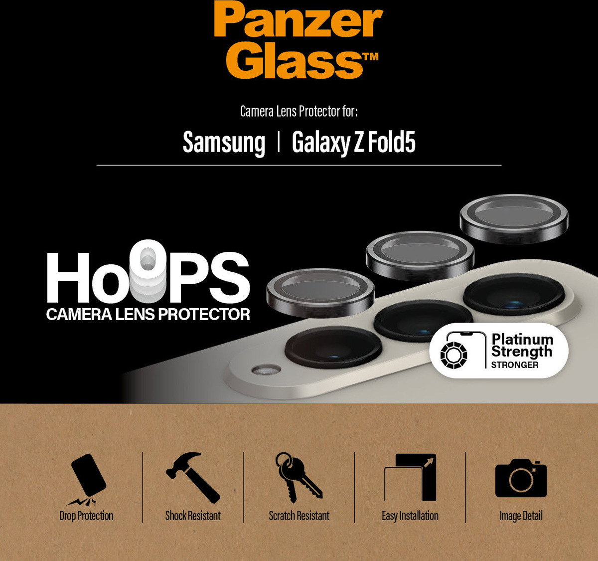 PanzerGlass Hoops Camera Lens Protector pre Galaxy Z Fold 5 - transparentný