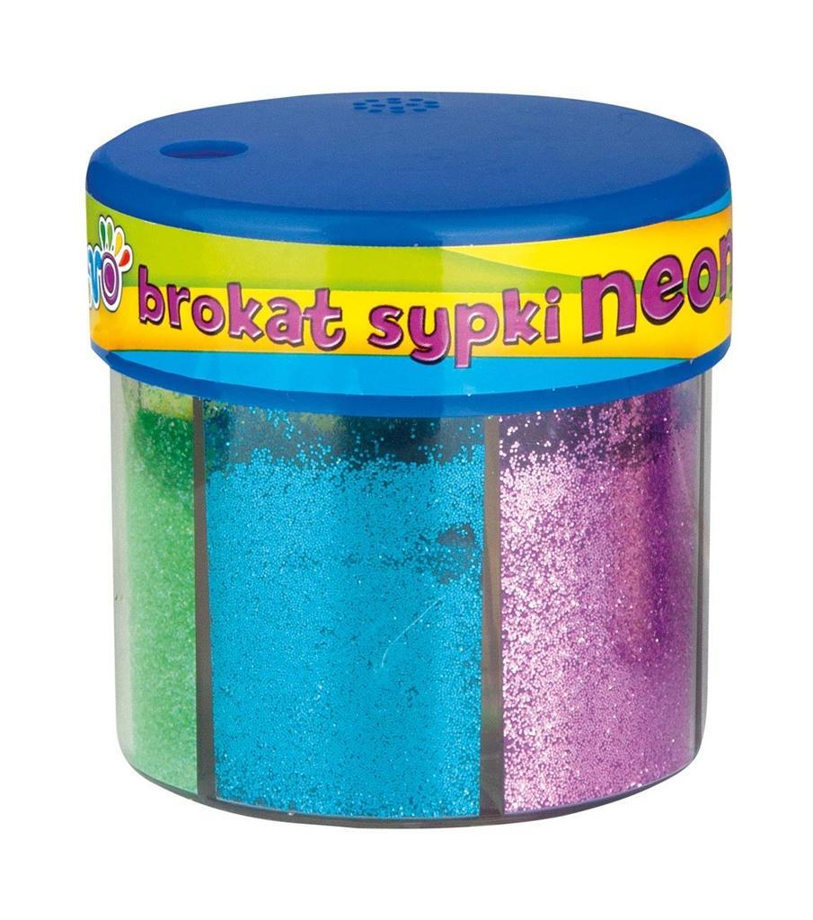 Astra Glitter 50g x 6 Neonfarben: gelb, grün, blau, orange, pink, lila