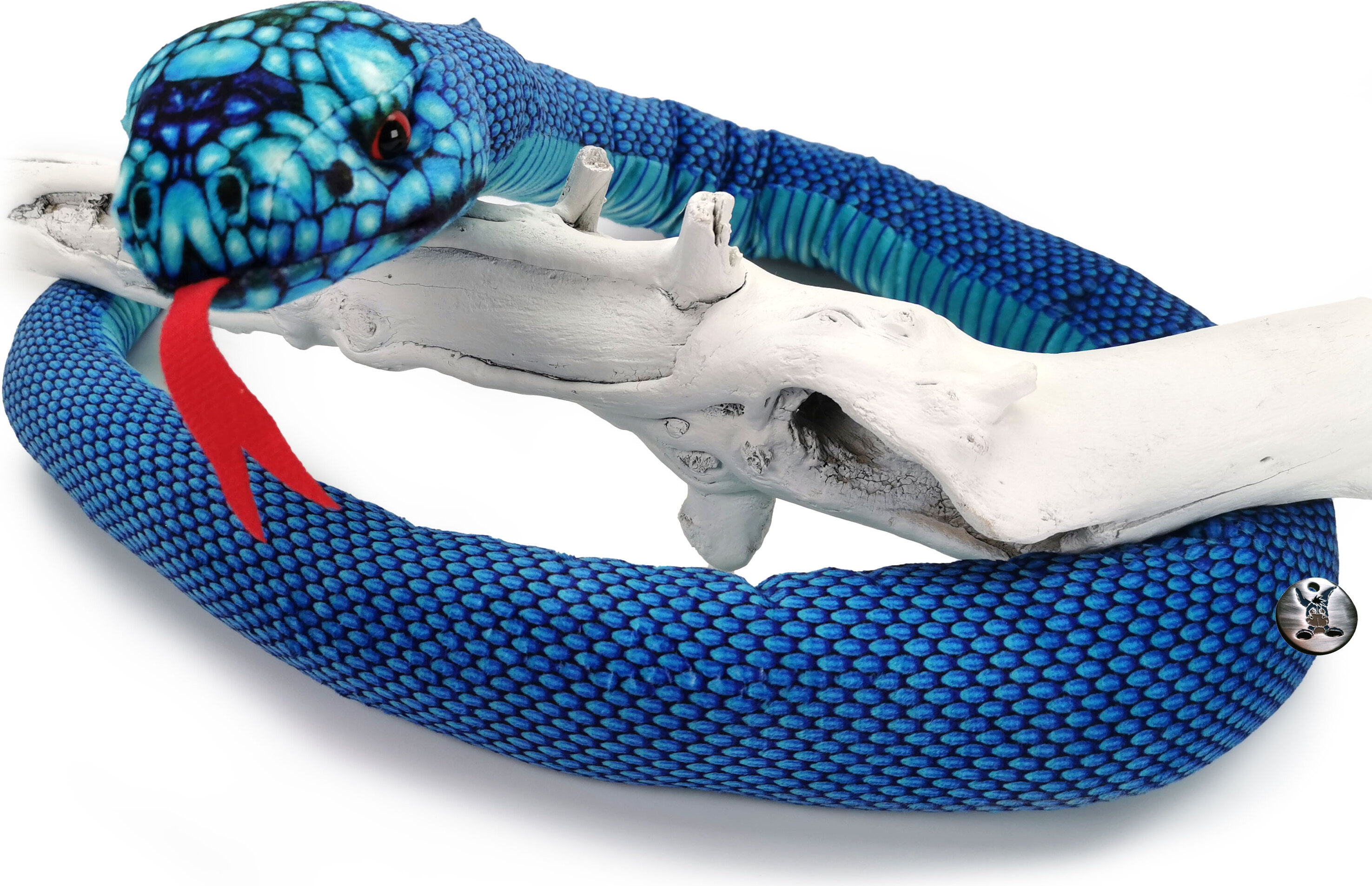 Kuscheltiere*biz Schlange blau Kuscheltier Grubenotter Baumast Viper 150 cm Plüschschlange Plüschtier TOXICO KT531876