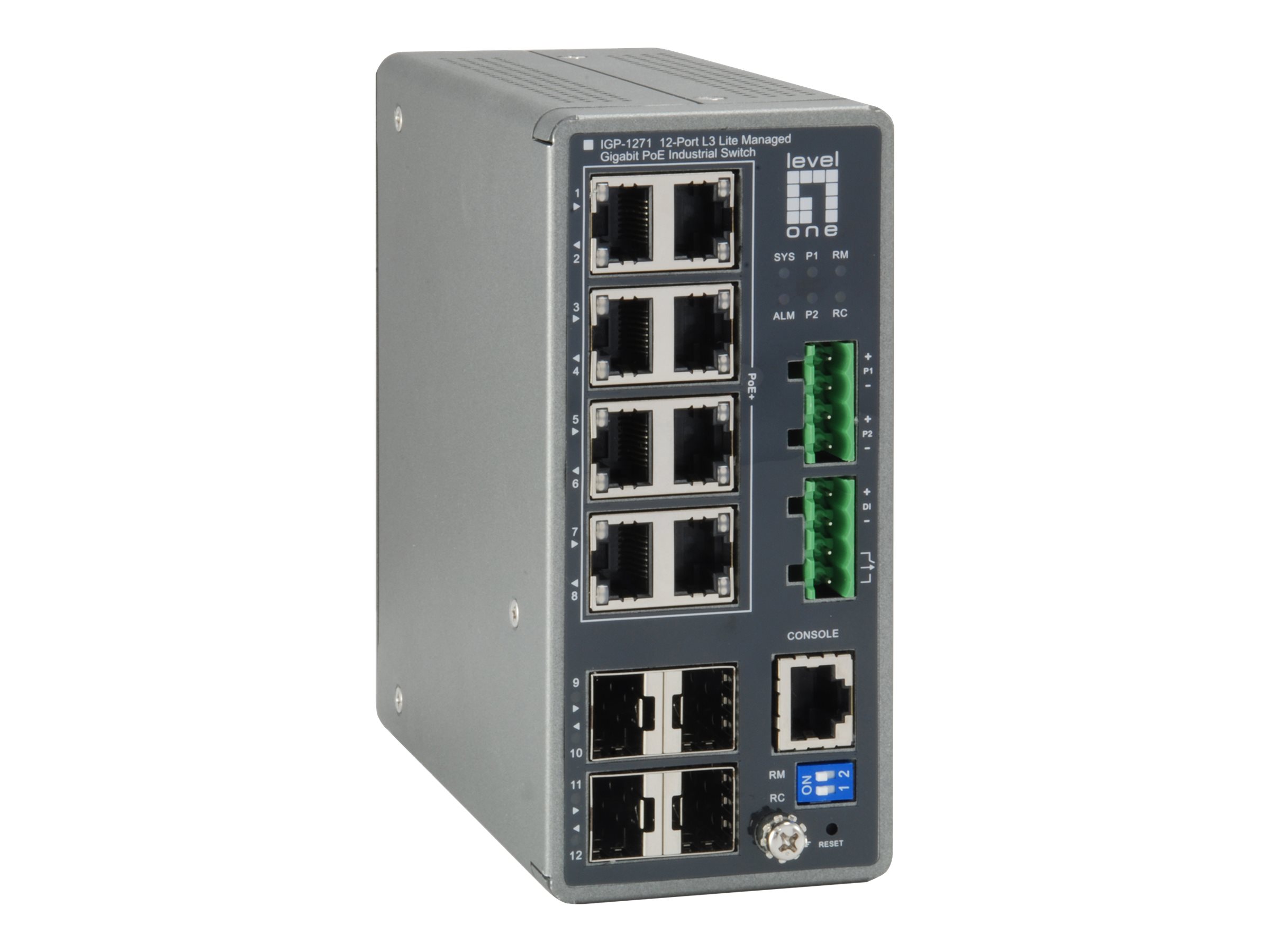 LevelOne IGP-1271 - Schalter - L3 Lite - verwaltet - 8 x 10/100/1000 (PoE+)