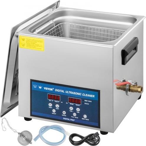 VEVOR 10L Ultraschallreiniger, Dualfrequenz-Ultraschallreinigungsgerät mit Heizung, Schmuckreiniger für Teile, Schmuck, Brillen, Ringe, Zahnprothesen, Platten, Leiterplatten, 28/40 kHz