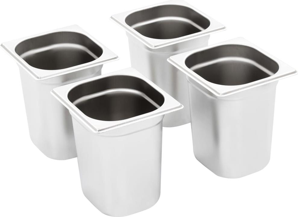 vidaXL Gastronormbehälter 8 Stk. GN 1/6 200 mm Edelstahl 50909