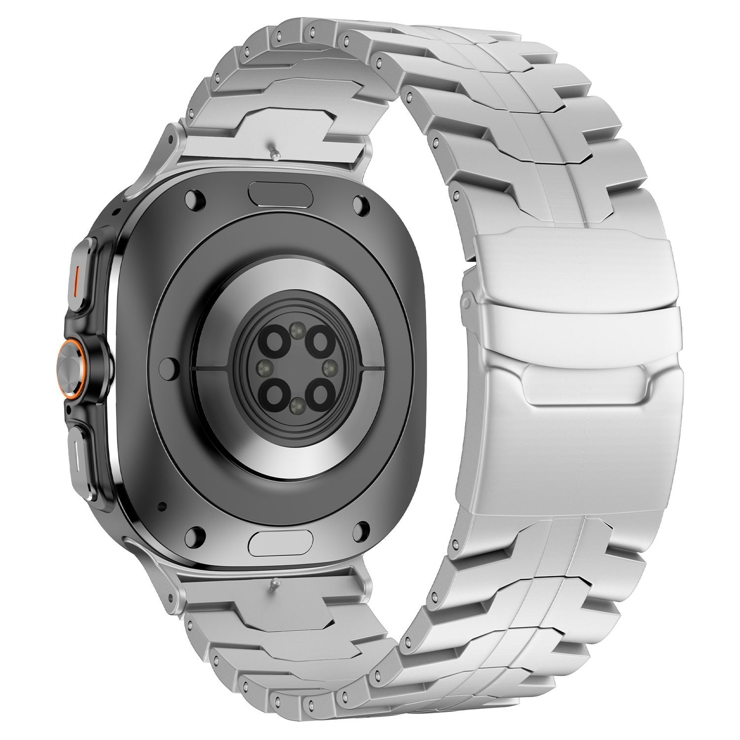 Pre Samsung Galaxy Watch Ultra 47 mm Tri korálky Kovový náramok Silver