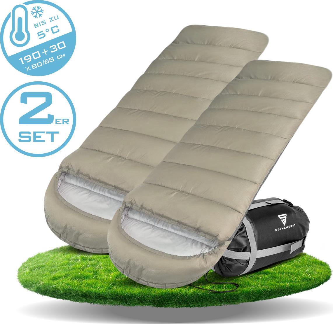 STAHLWERK Schlafsack SB-600 ST 2er Set - Outdoorschlafsack bis 5°C 8016
