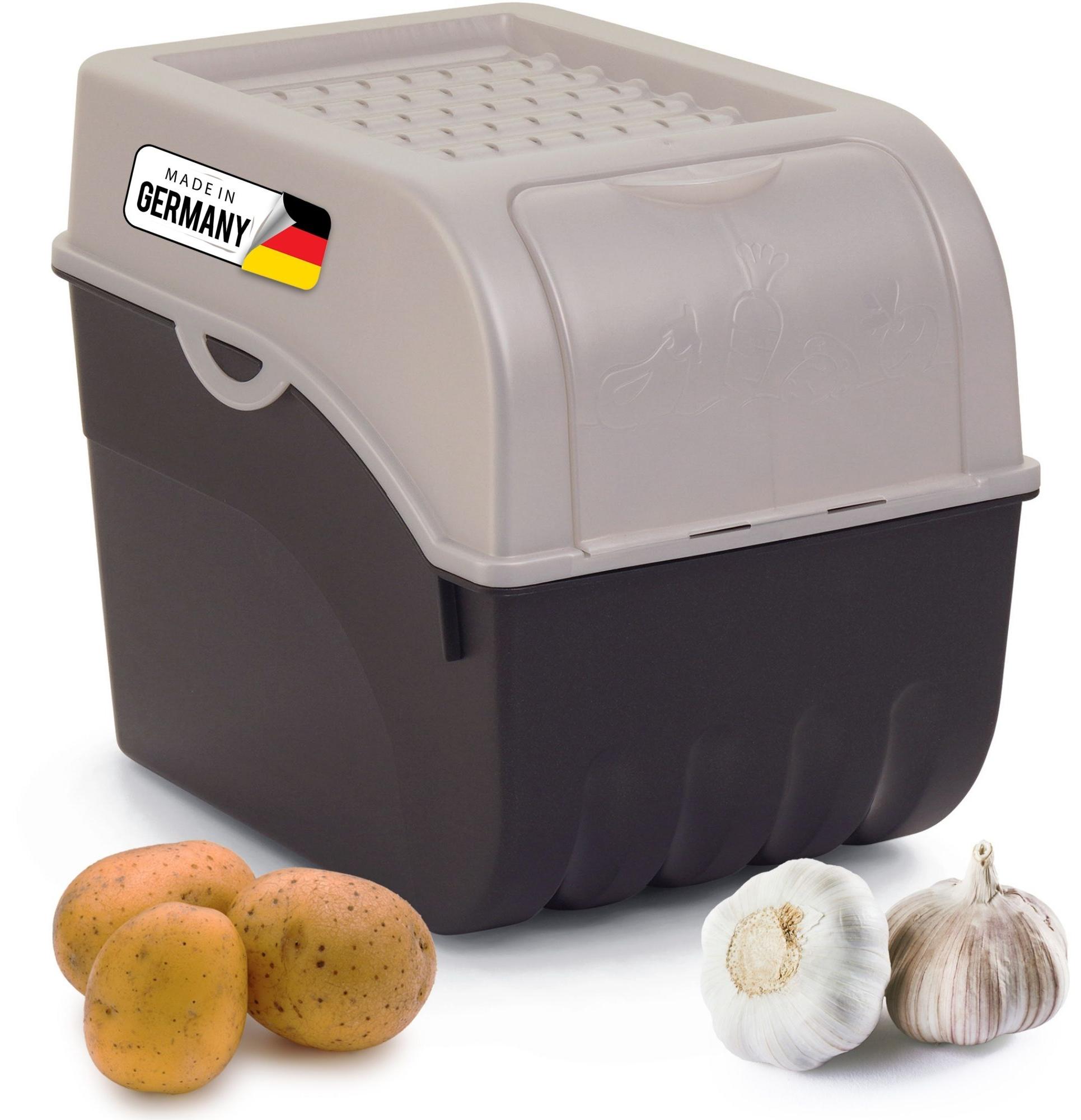 Novaliv 1x Groß 9l Kartoffelhorde perlmut Kartoffelbehälter Kartoffelbeutel Kartoffeleimer Kartoffeldose