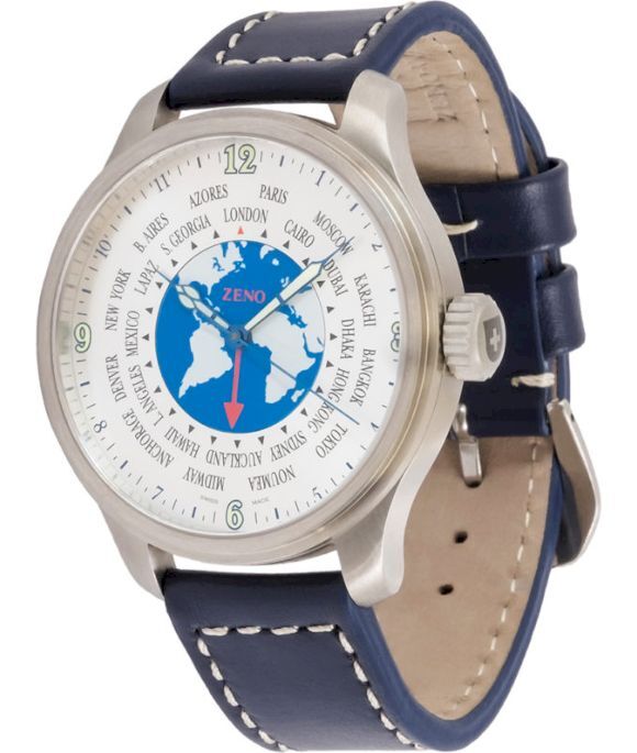 Zeno-Watch - Náramkové hodinky - Pánske - Chrono - OS Retro Worldtimer 2 - - 8563WT-i2