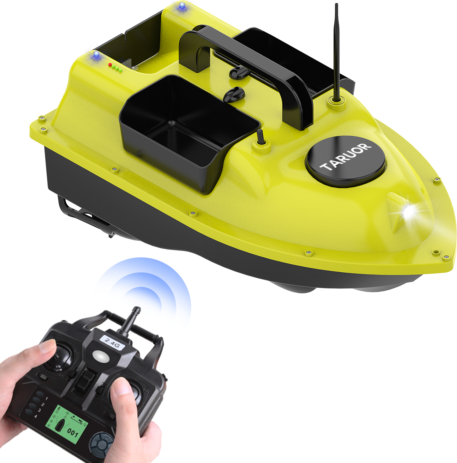 Cocosity Taruor GPS-Angelköderboot mit 3 Köderbehältern, automatisches Köderboot mit 400-500 m Reichweite