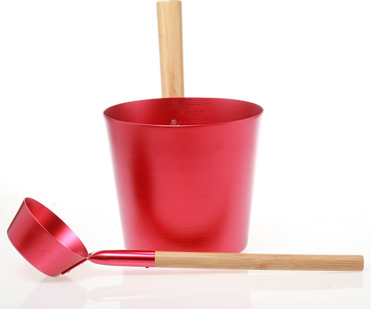 Suleno Sauna Set ANEA | 2-teilig Kübel Kelle - Rot metallic 21121-29