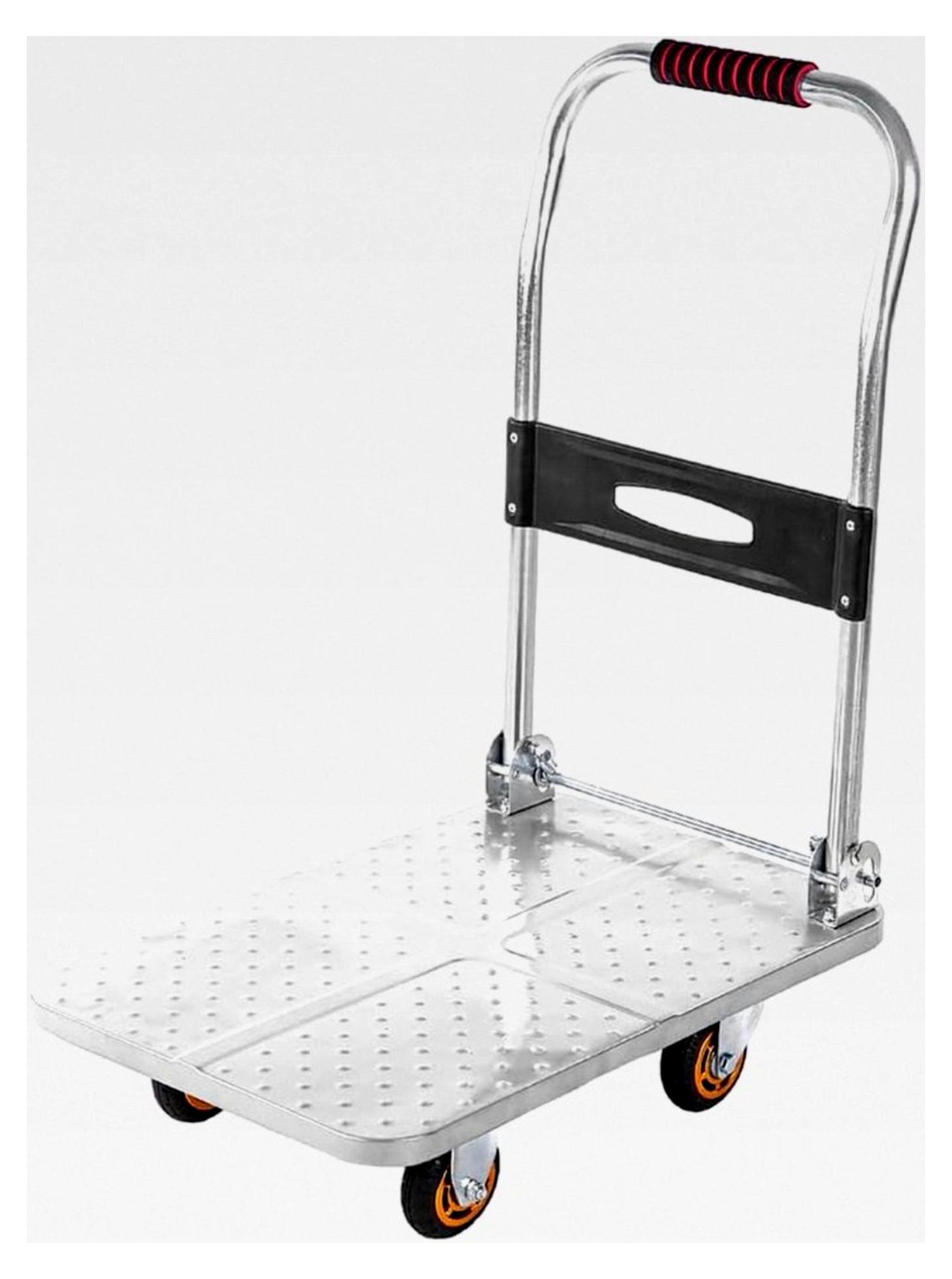 Markenlos Plattformwagen für Garagen, Verformungsresistent & Klappbar, Flurförderwagen mit 4 Robusten 360° Lenkrollen, Ideal für Garten, Lagerhalle, Einkaufszentrum (60x40cm)