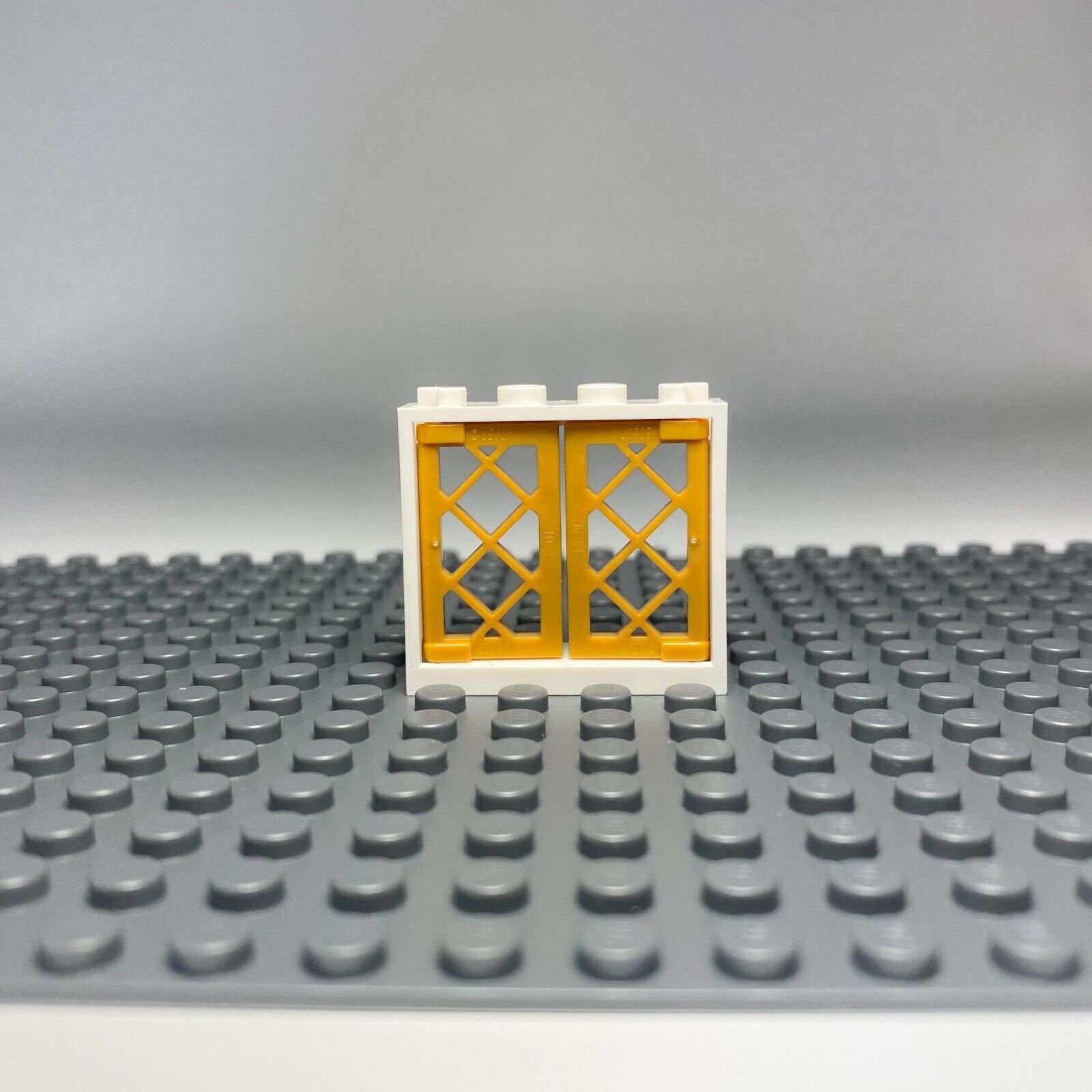 LEGO® 1x4x3 Okno Zlatý biely rám pre dom, Stavebnica NEW! Množstvo 10x