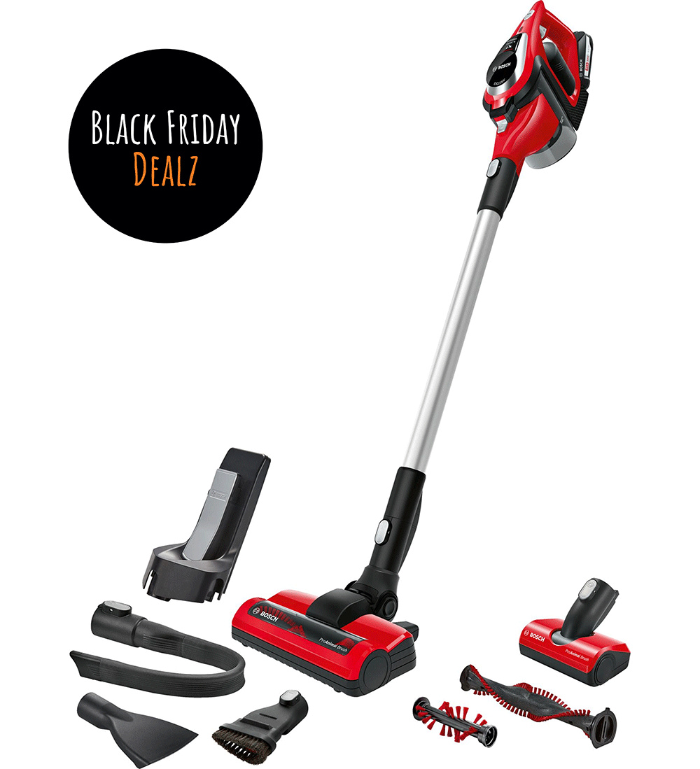 Bosch Serie 8 BBS81PETM, Tyčový vysávač 2 v 1, Bezvreckové, Červená, Suchý, Hygienický filter, Cyklónový