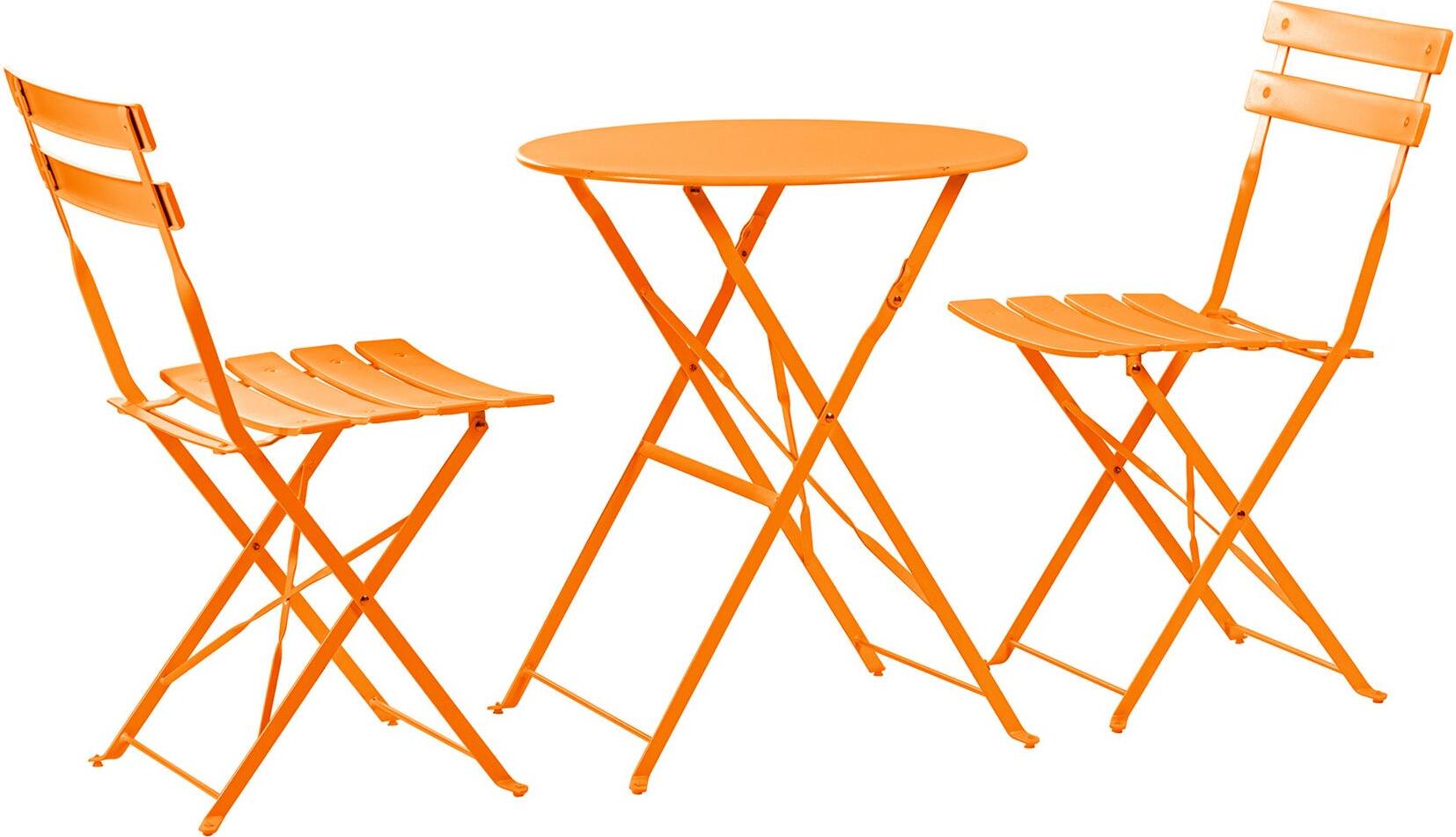Harbour Housewares 2-Sitzer Sussex Bistro-Set – rund – Orange ST-HH-BISTRO-OR