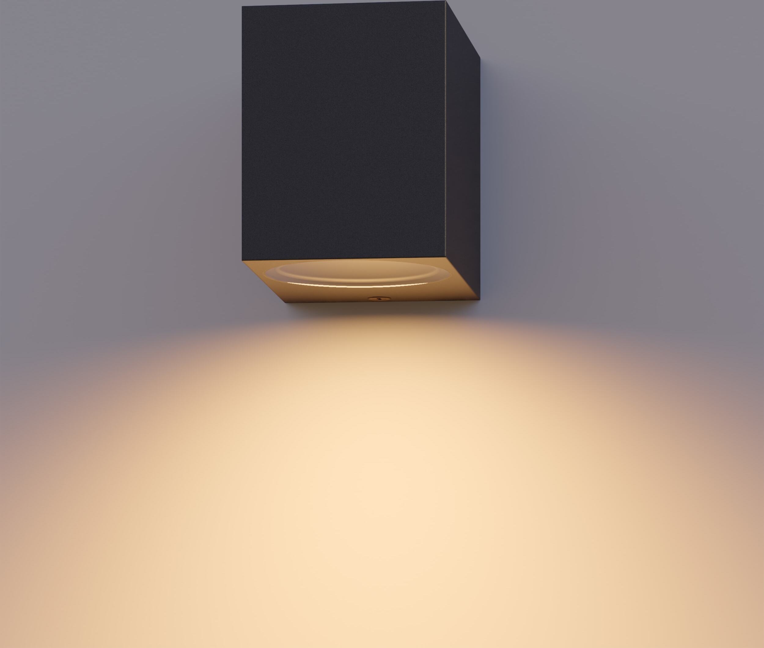 Calex Sanremo Wandleuchte, für Außen & Innen, GU10 Fassung, Rechteck, LED Downlight, wasserdicht, ohne Leuchtmittel, Schwarz 4301000300