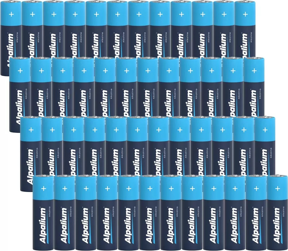 Alpalium Batterien, AA, 48er Pack, Markenqualität, R6, Alkaline, 1,5V