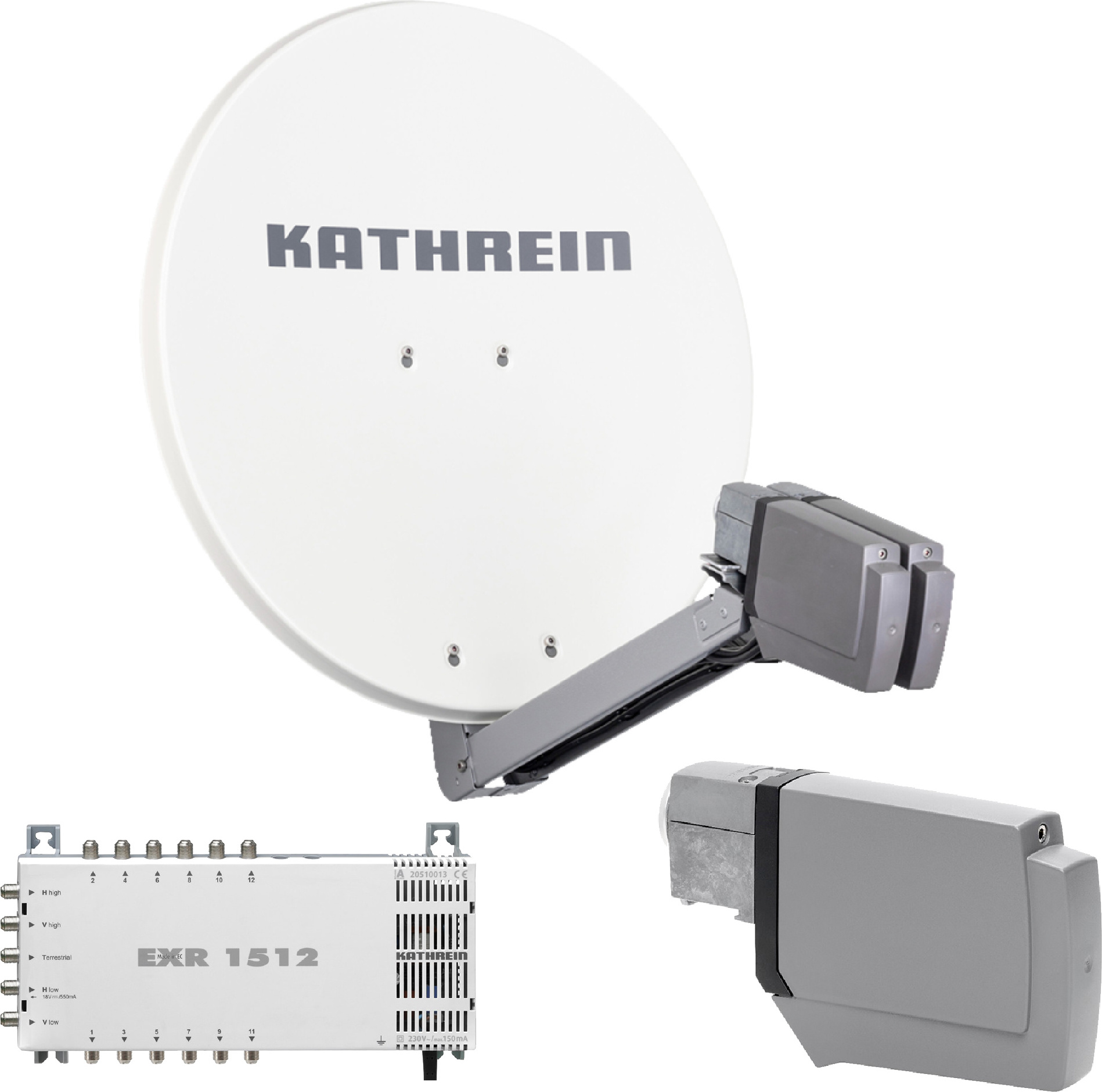 Kathrein CAS 80 Sat-Antenne weiß (we) - 12 Teilnehmer 13686-027