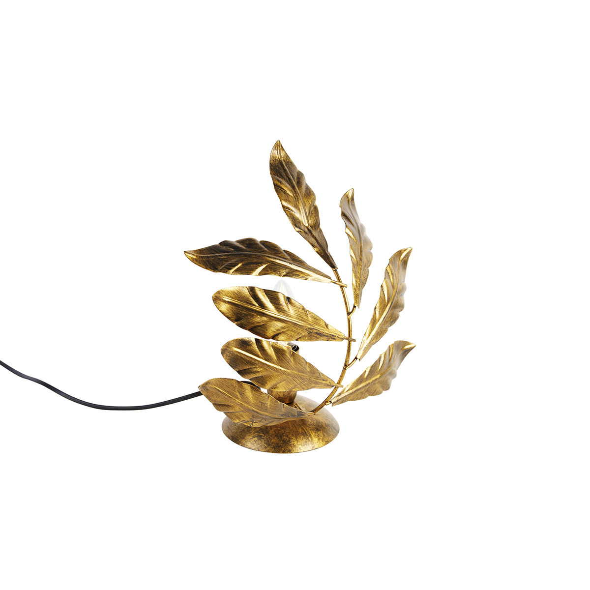 QAZQA - Klassisch I Antik Vintage Tischlampe AntikGold I Messing 25 cm - Linde I Wohnzimmer I Schlafzimmer - Stahl Organisch - LED geeignet E14 106102