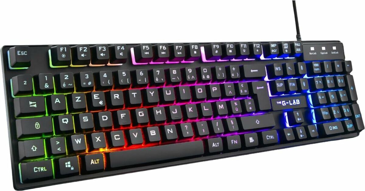 Gaming Tastatur The G-Lab KEYZ-CAESIUM/SP Schwarz Qwerty Spanisch