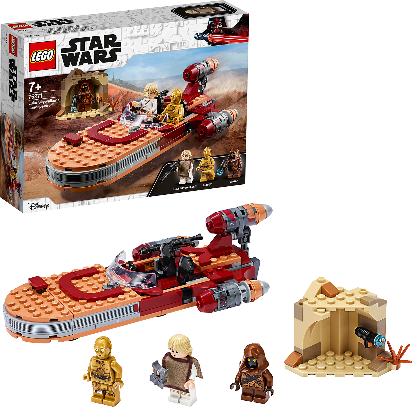 LEGO Star Wars Luke Skywalker' Landspeeder, Stavebnica, 7 rok / roky, 236 kusov, 314 g