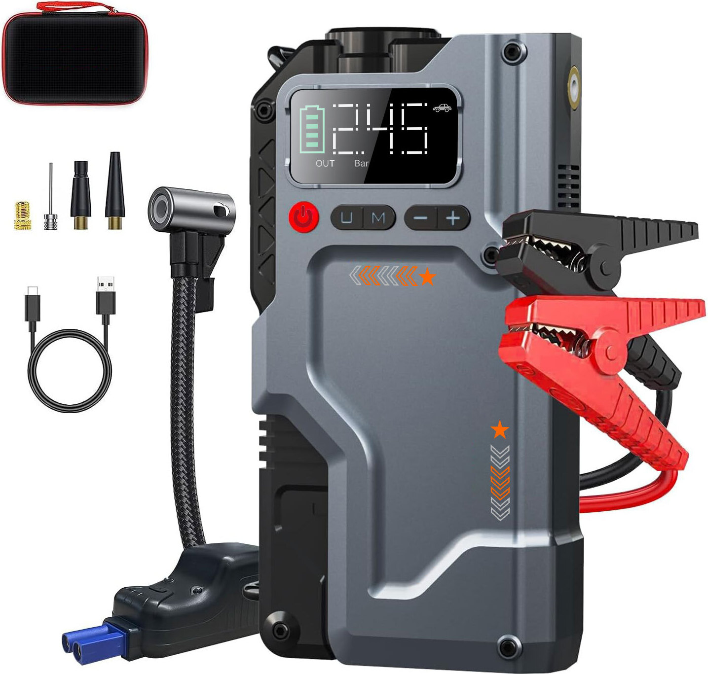 Eigotrav BOX12 6000A/12000mAh Jump Starter z kompresorem