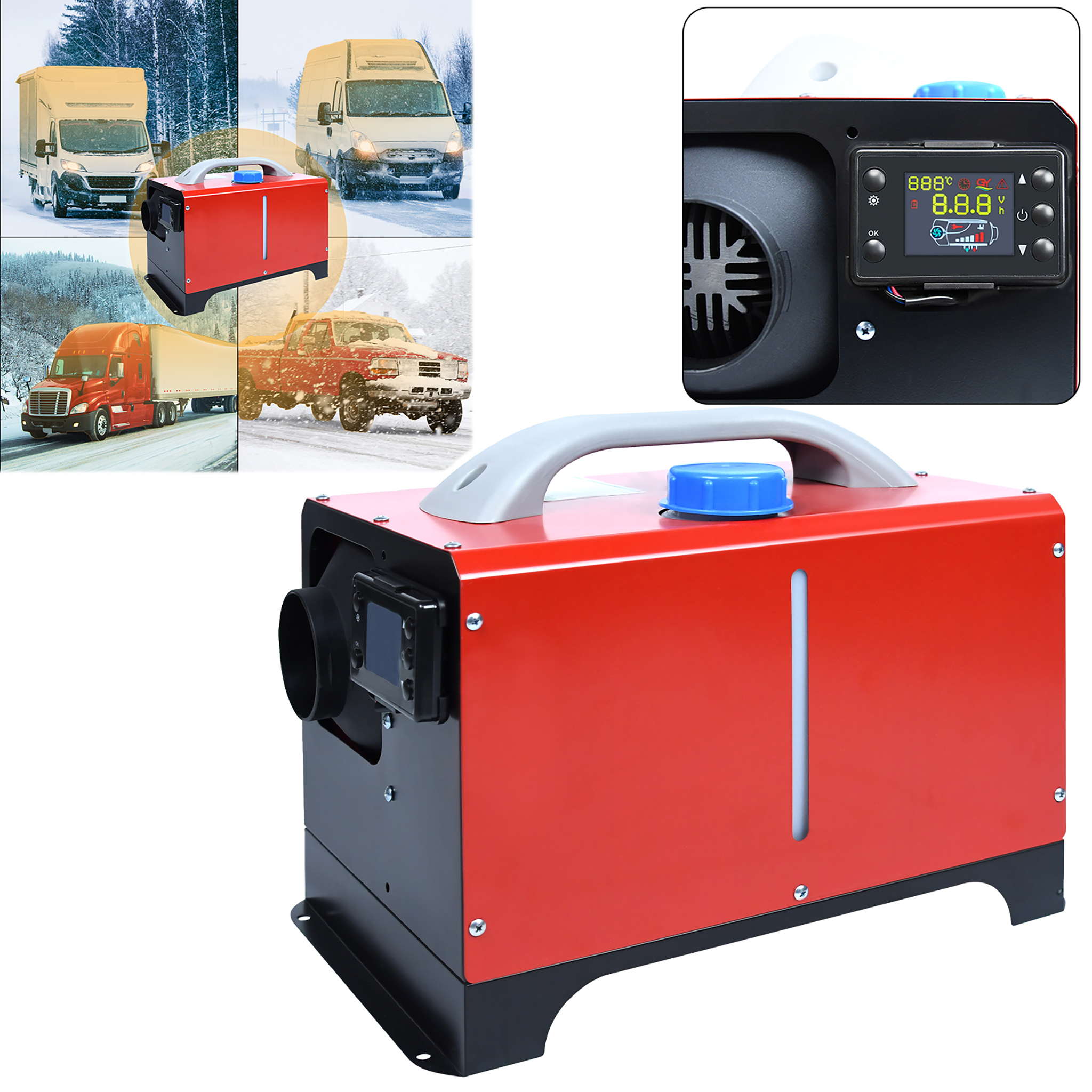 KESSER® Standheizung 5 & 8KW für Diesel Diesel-Heizung mit LCD-Display und  Fernbedienung Lufterhitzer