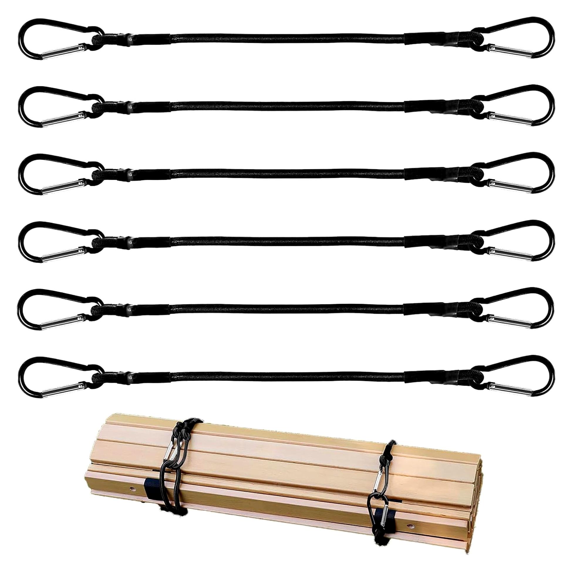 Markenlos Spanngurte mit Haken, 6 Stück, strapazierfähige Spanngurte, Mehrzweckseile, 30 cm Spanngurte für Camping, Planen, Zelte, Gepäck, Autos und Motorräder.